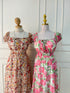 Spring Floral Square Neck Long Maxi Dress